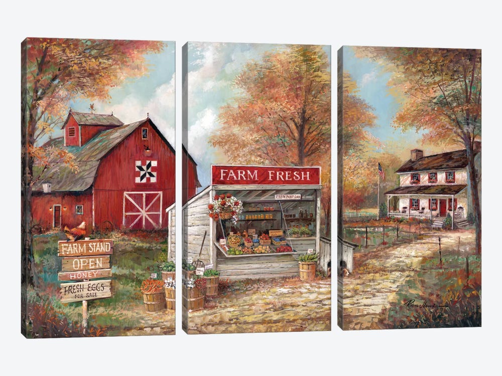 Farm Fresh by Ruane Manning 3-piece Canvas Art
