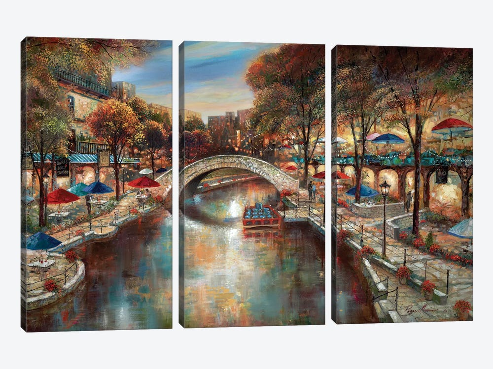 Evening On The Canal by Ruane Manning 3-piece Canvas Artwork