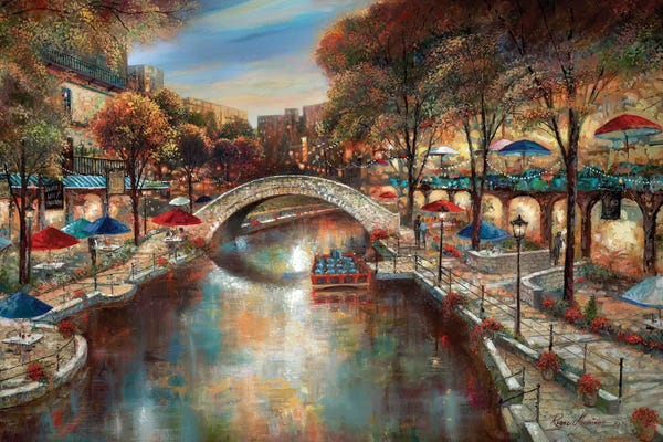 Villages & Towns: Evening On The Canal by Ruane Manning