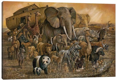 Noah's Ark Canvas Art Print - Lion Art