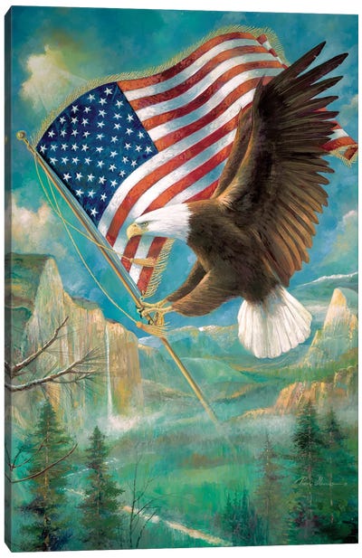 Pledge Of Allegiance Canvas Art Print - Eagle Art