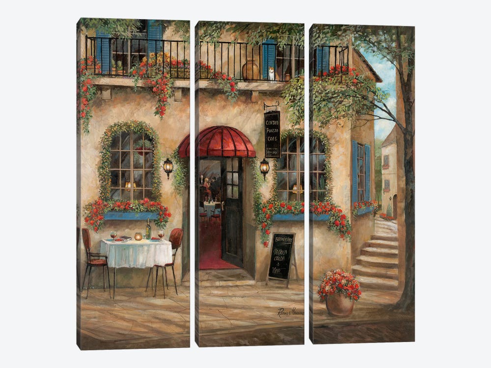 Centro Piazza Café by Ruane Manning 3-piece Canvas Wall Art