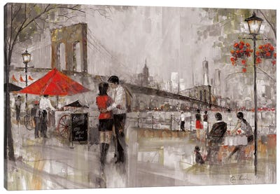 New York Romance Canvas Art Print - Umbrella Art
