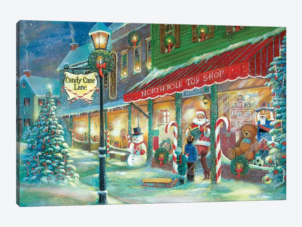 Candy Cane Lane by Ruane Manning 1-piece Canvas Art Print