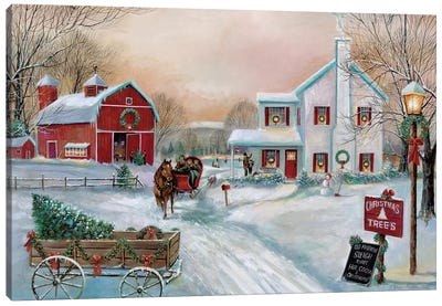 Christmas Tree Farm Canvas Art Print - Large Christmas Art