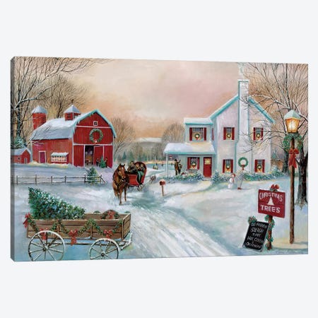 Christmas Tree Farm Canvas Print #RUA139} by Ruane Manning Canvas Artwork