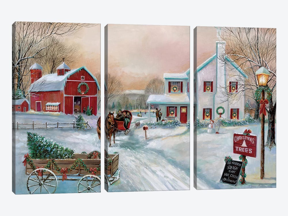 Christmas Tree Farm by Ruane Manning 3-piece Canvas Print