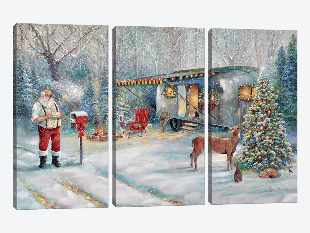 Santa's Hideaway by Ruane Manning 3-piece Canvas Art
