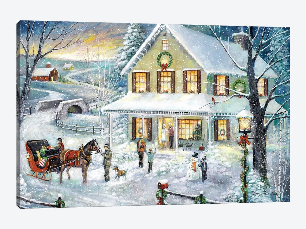 Christmas Visit by Ruane Manning 1-piece Canvas Art Print