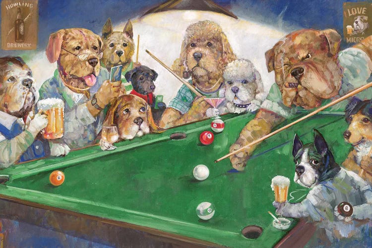 Pool Dogs by Ruane Manning wall art