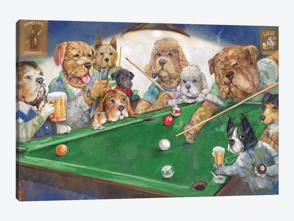 Pool Dogs 1-piece Canvas Wall Art