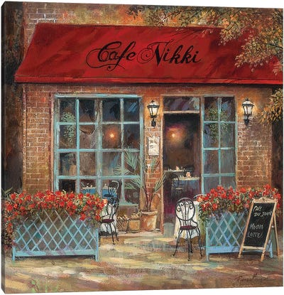 Café Nikki Canvas Art Print - Ruane Manning