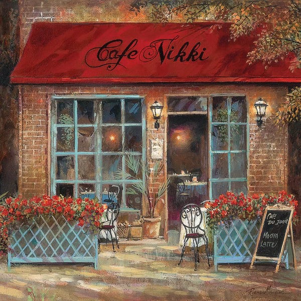 Detailed Oil Painters: Café Nikki by Ruane Manning