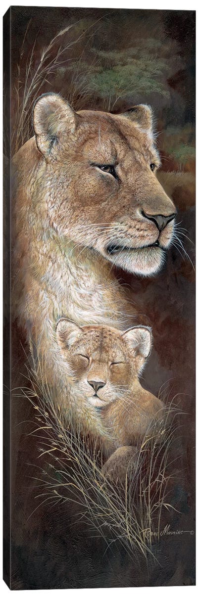 Proud Mother Canvas Art Print - Wild Cat Art