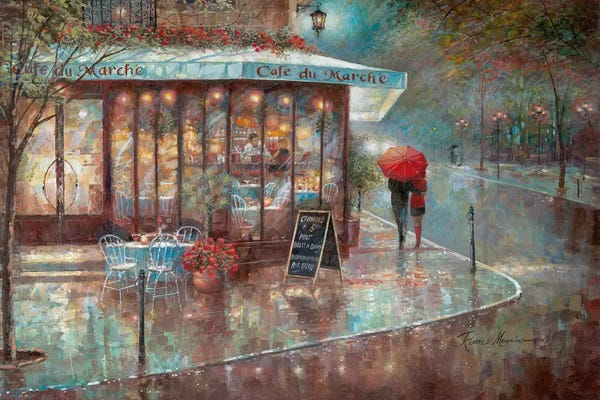 Detailed Oil Painters: Café du Marche by Ruane Manning