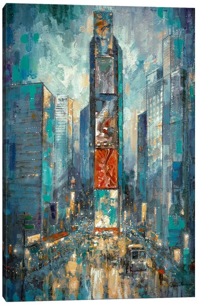City Of Lights Canvas Art Print - New York City Art