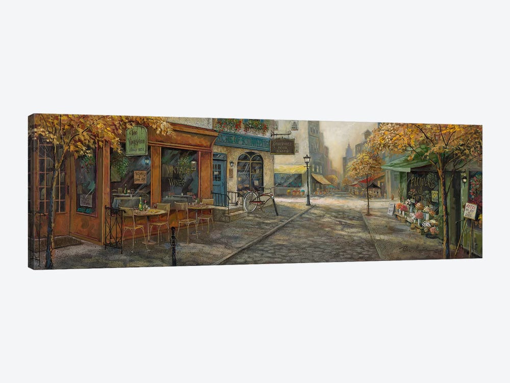 Quaint City Nostalgia by Ruane Manning 1-piece Canvas Art