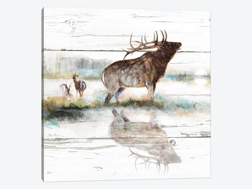 Rustic Misty Elk by Ruane Manning 1-piece Canvas Wall Art