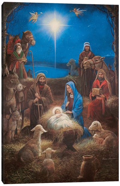 The Nativity Canvas Art Print - Religious Figure Art
