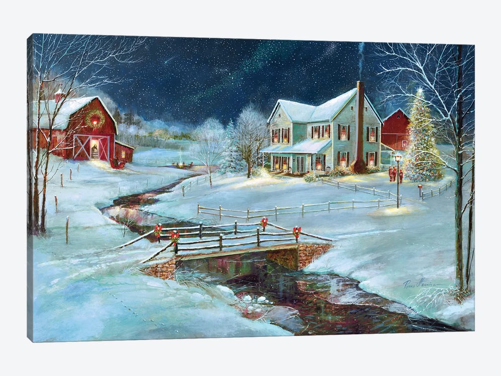 Christmas on the Farm by Ruane Manning 1-piece Canvas Print