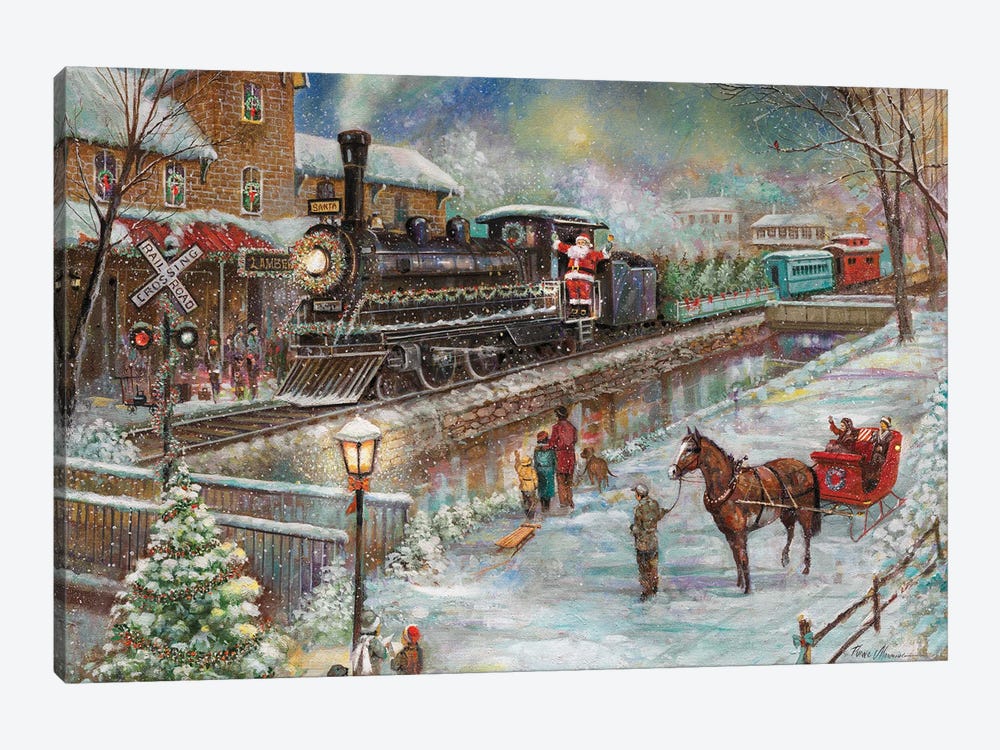 Christmas Train by Ruane Manning 1-piece Canvas Artwork