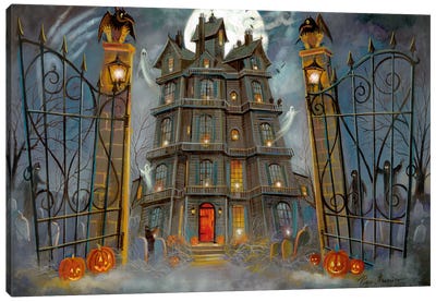 Haunted Mansion Canvas Art Print - Ghost Art