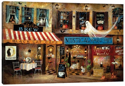 Mystical Magic Shop Canvas Art Print - City Street Art
