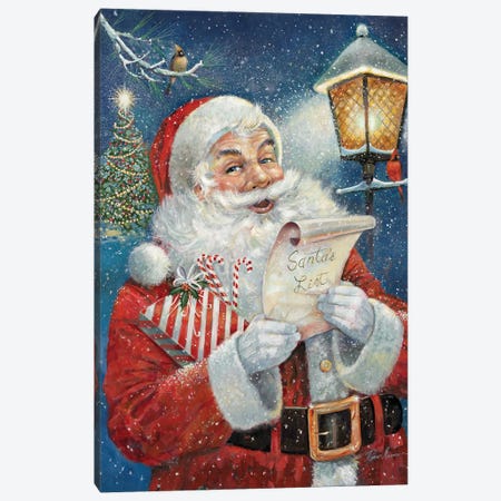 Santa's List Canvas Print #RUA218} by Ruane Manning Canvas Art Print