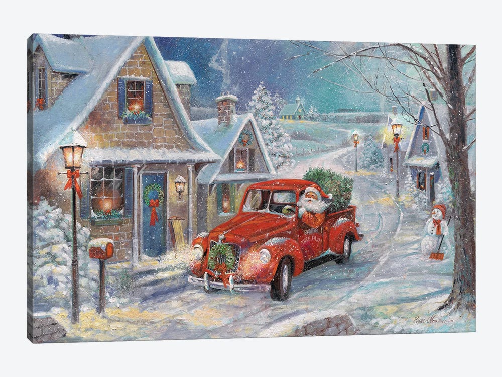 Santa's Tree Farm by Ruane Manning 1-piece Canvas Print