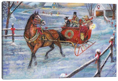 Sleigh Bells Canvas Art Print - Carriage & Wagon Art