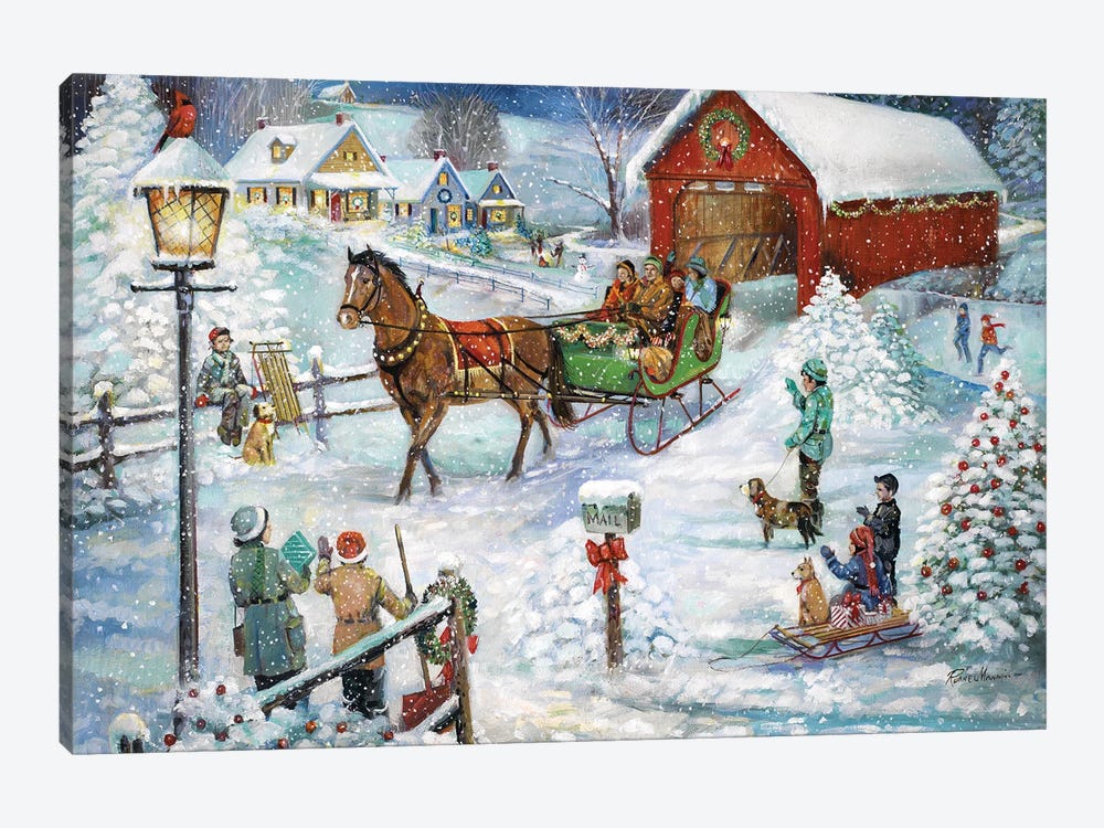 Sleigh Ride by Ruane Manning 1-piece Canvas Wall Art
