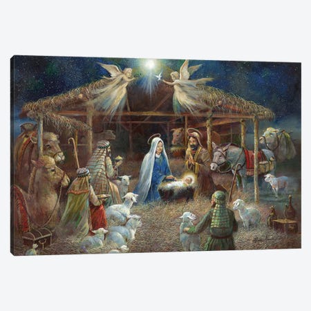The Nativity Canvas Print #RUA222} by Ruane Manning Canvas Artwork