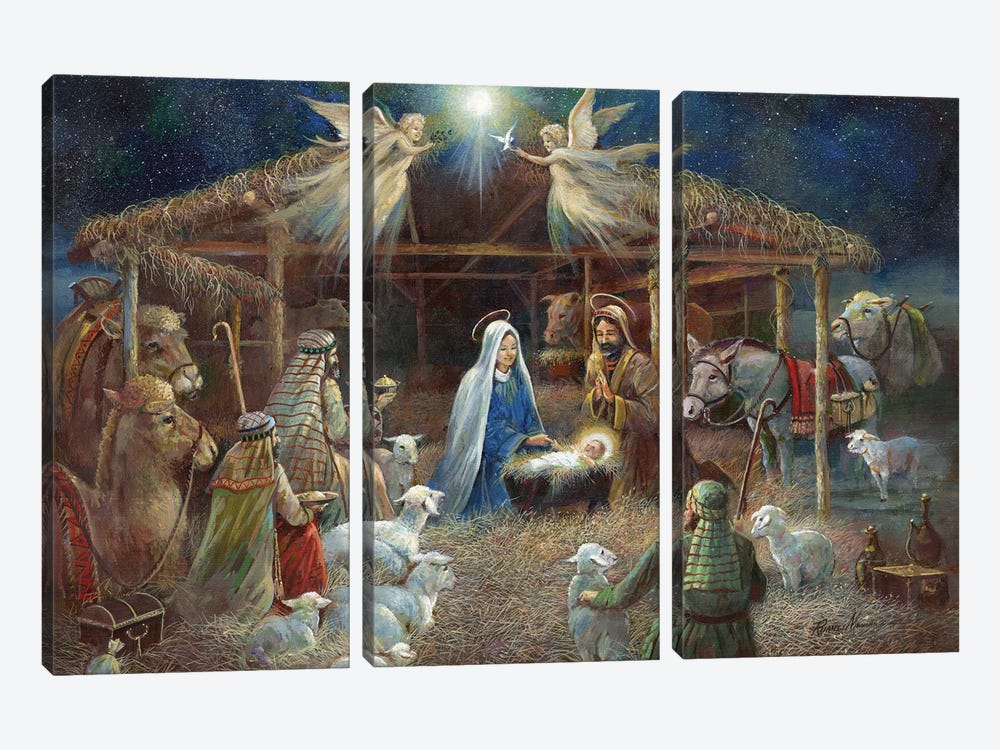 The Nativity by Ruane Manning 3-piece Canvas Art Print