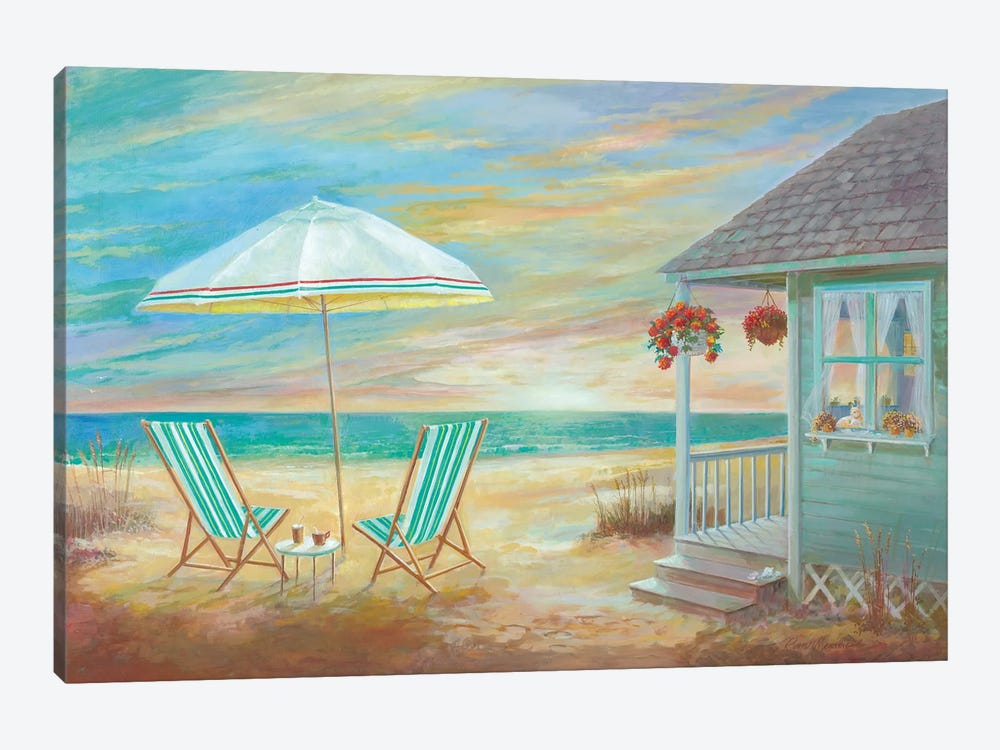 Beach Cottage by Ruane Manning 1-piece Canvas Art Print
