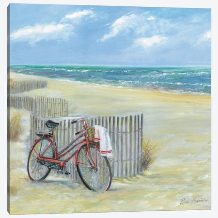 Bike to the Beach Canvas Print #RUA236} by Ruane Manning Canvas Wall Art