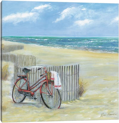 Bike to the Beach Canvas Art Print - Ruane Manning