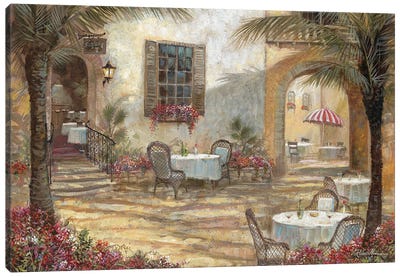Courtyard Ambiance Canvas Art Print - Cafes