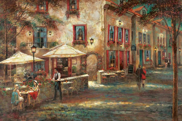Artists Like Van Gogh: Courtyard Café by Ruane Manning