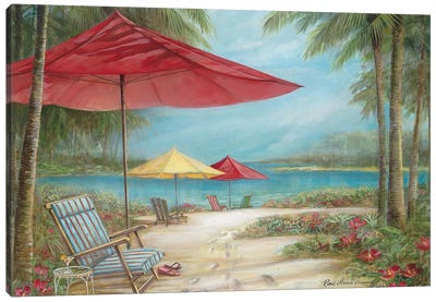 Relaxing Paradise I Canvas Art Print - Umbrella Art