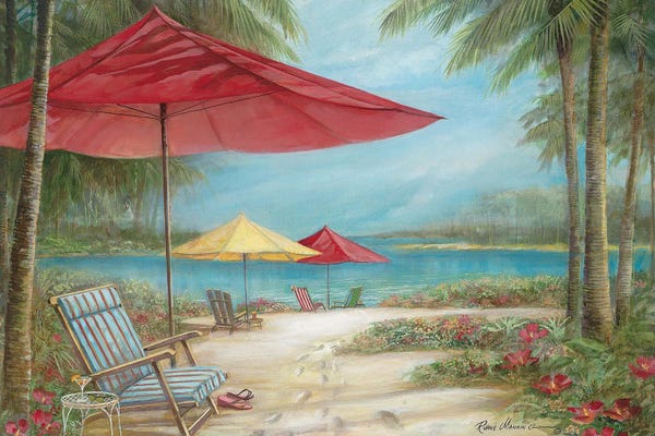 Umbrellas: Relaxing Paradise I by Ruane Manning