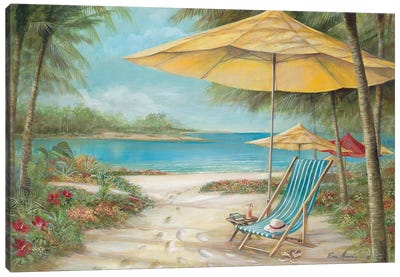 Relaxing Paradise II Canvas Art Print - Umbrella Art