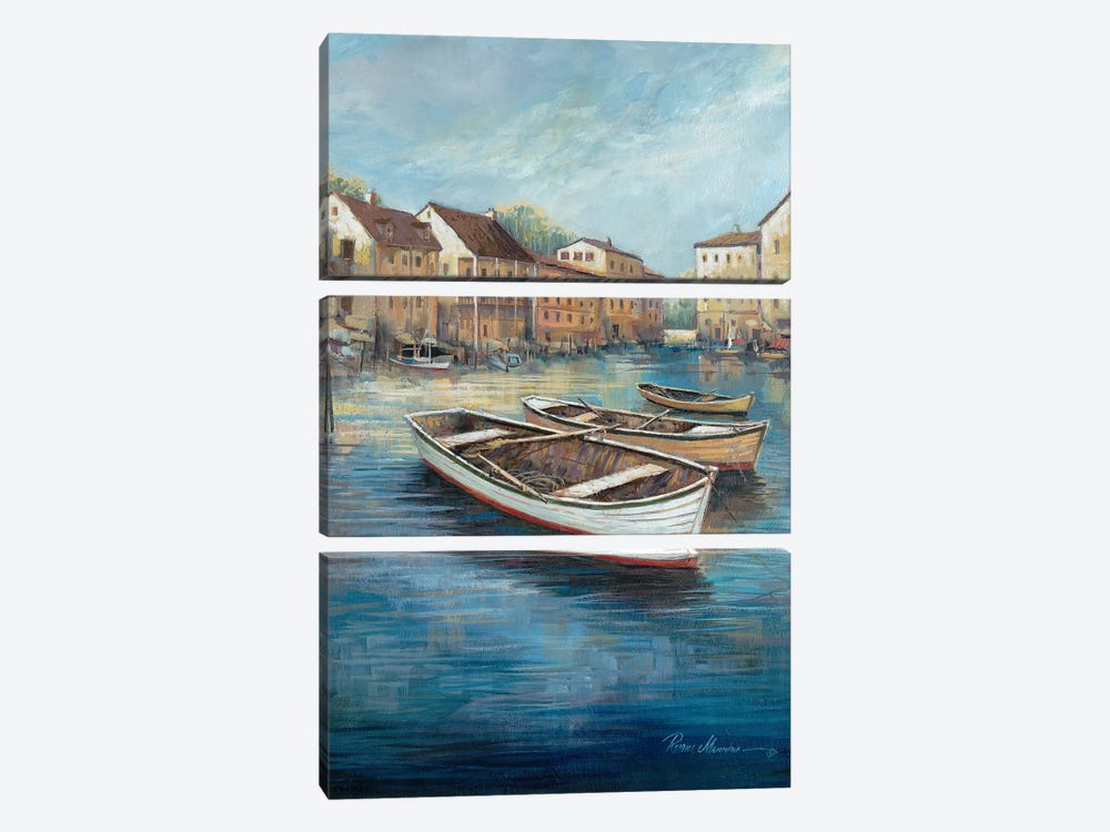 Tranquil Harbor I by Ruane Manning 3-piece Canvas Artwork