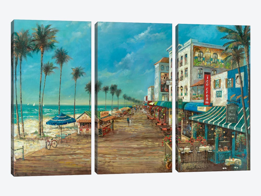 A Day On The Boardwalk by Ruane Manning 3-piece Canvas Print