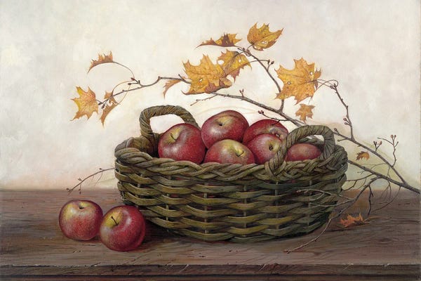Large Art for Kitchen - Canvas Prints: Winesap & Maples by Ruane Manning
