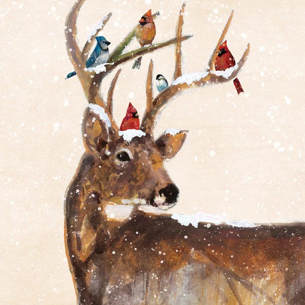Rustic Winter: Winter Stag and Friends by Ruane Manning