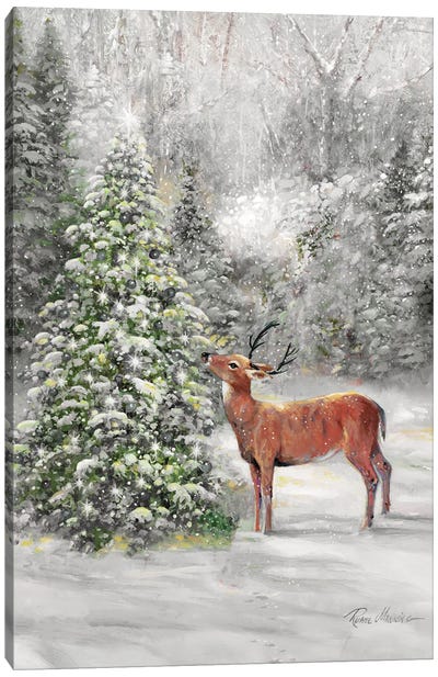 Winter Wonder Canvas Art Print - Deer Art