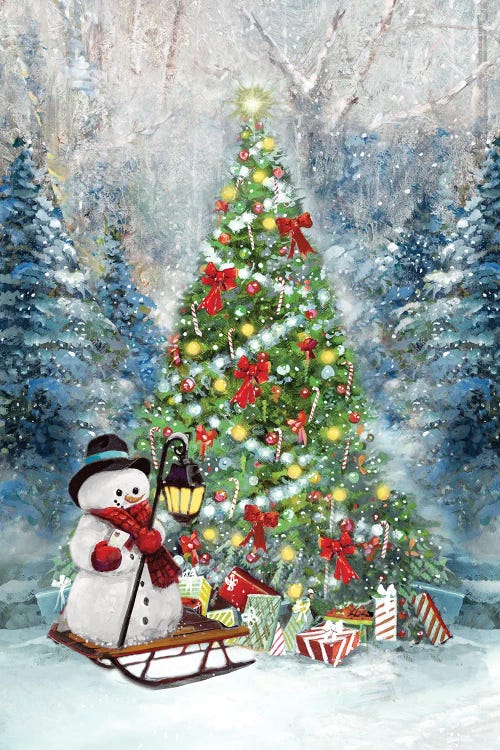 Christmas Tree Gifts by Ruane Manning canvas print