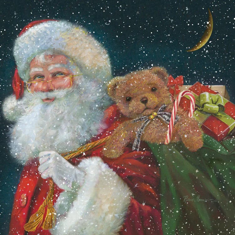 Santa Delivering Toys by Ruane Manning wall art