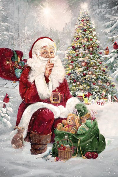 Canvas Print: Heritage Woodland Santa by Ruane Manning - thumbnail