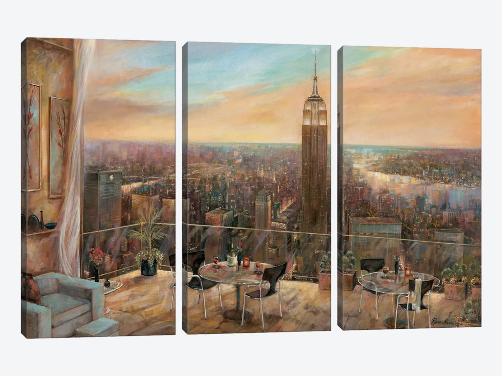 A New York View by Ruane Manning 3-piece Canvas Print